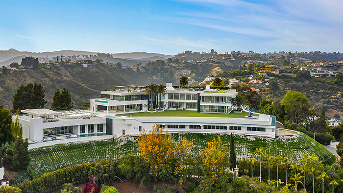 Panoramic view of 105000 square foot Bel Air estate