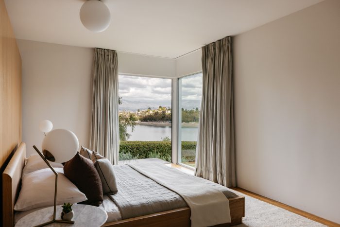 Bedroom with view of Silver Lake