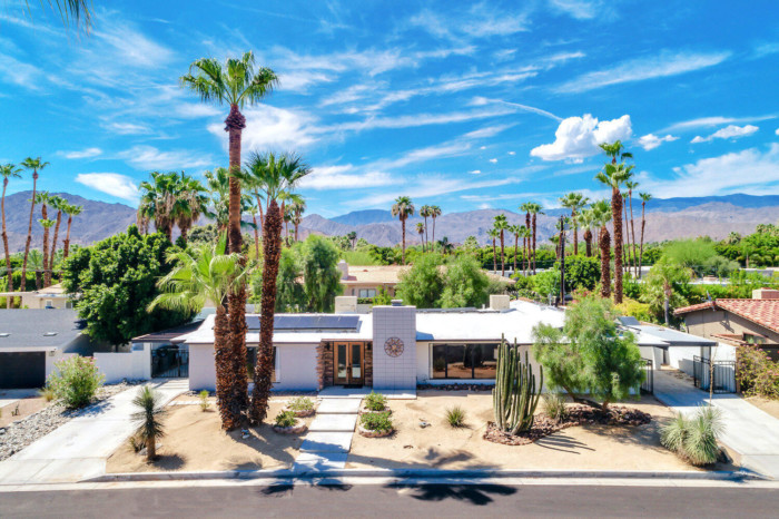 Aerial view of desert Oasis