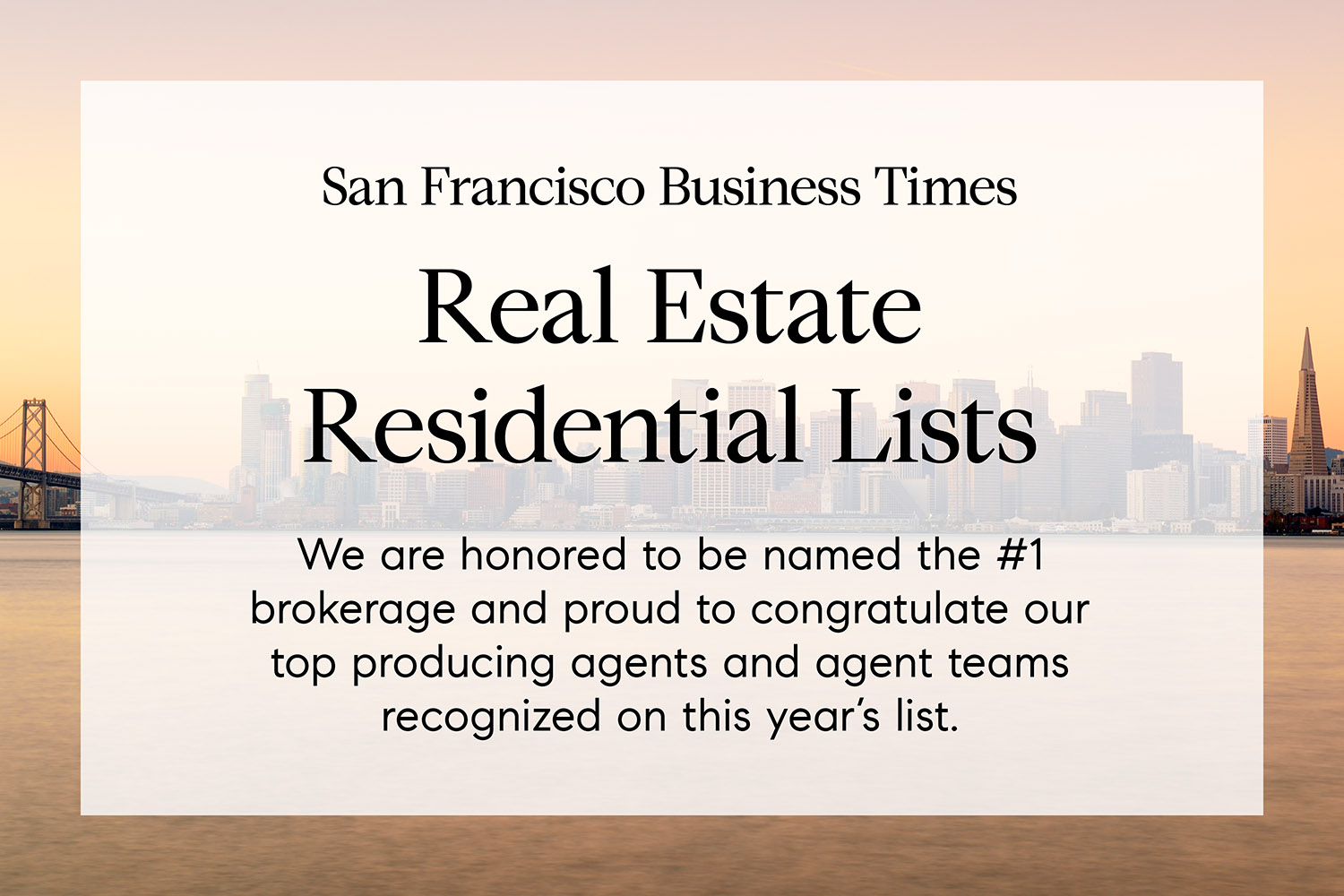 San Francisco Business Times names Compass the 1 Brokerage in the Bay