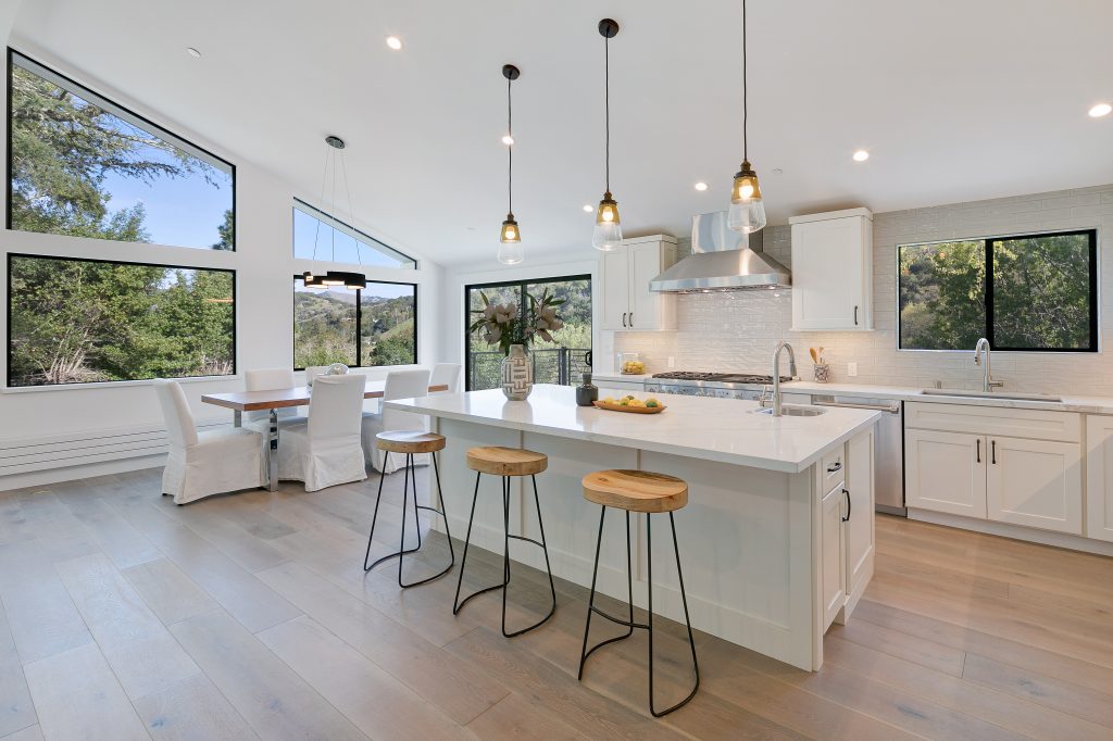 Expansive woodland retreat in San Anselmo kitchen view