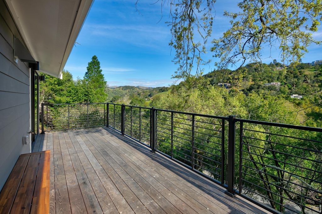 Expansive woodland retreat in San Anselmo outside deck