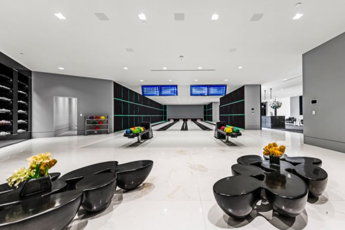 Private bowling alley in Bel Air Estate