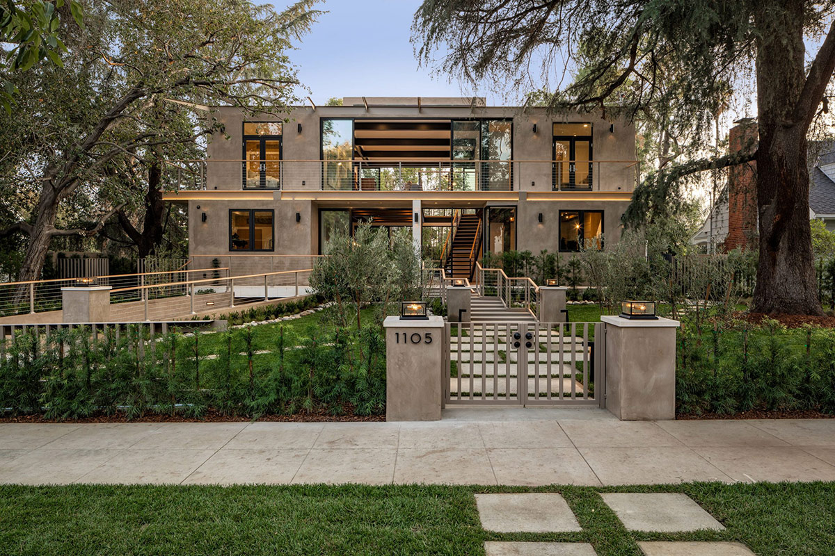 modern home with large windows