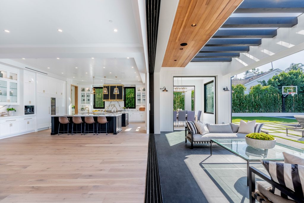 view of kitchen and backyard