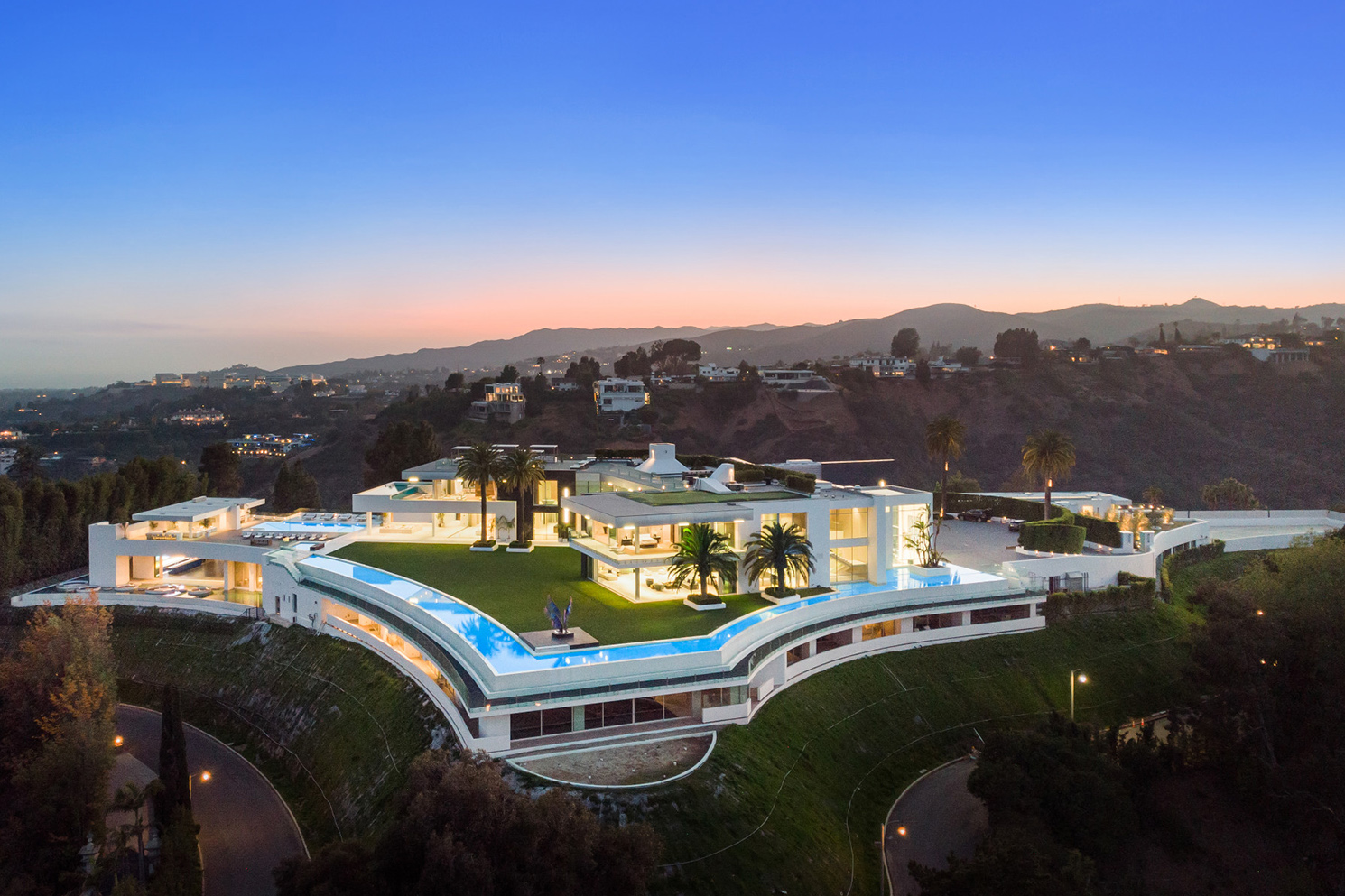 Aerial View of one of the worlds most expensive estates Bel Air California