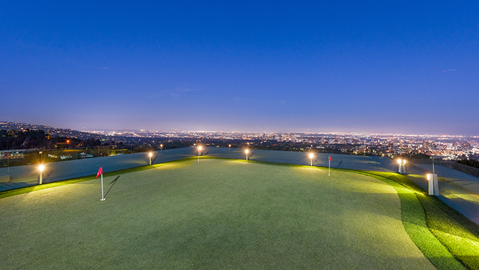 Private golf course on Bel Air Estate at dusk