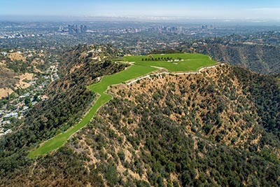 An aerial view of Beverly Hills Mountain