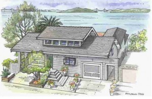 Color sketch of 853 Ocean Ave.