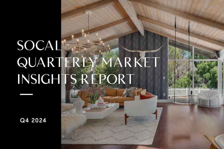 Header for Q4 SoCal 2024 Market Report blog post by Compass that reads, “SoCal Quarterly Market Report Insights”.