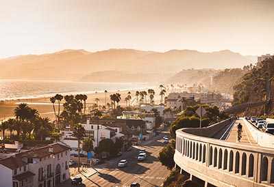 Aerial shot of California coast