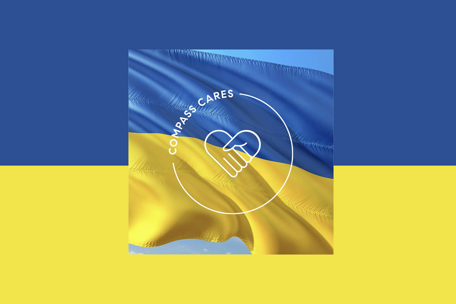 "Compass Cares" over Ukrainian Flag