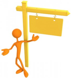 Illustration of a person in front of a for-sale sign