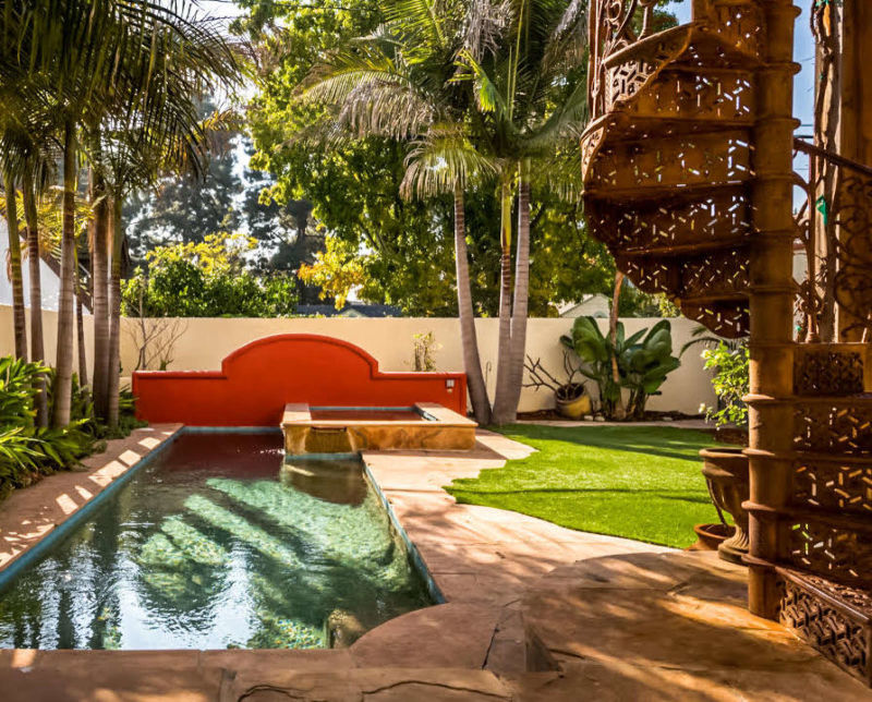 Santa Monica home backyard with pool