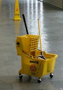 Photo of a mop and bucket