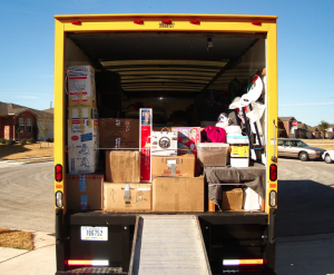 Photo of a loaded moving truck