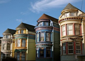 A row of Victorian-era homes in San Francisco.