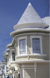 Photo of Victorian facades.