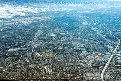 Aerial view of Silicon Valley