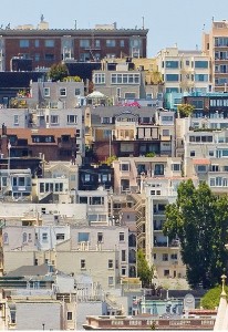 A vew of crowded housing in San Francisco