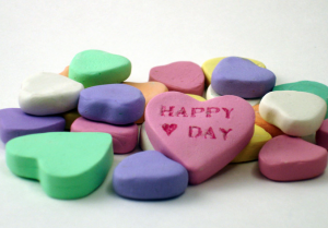 Heart-shaped Valentine's Day candies